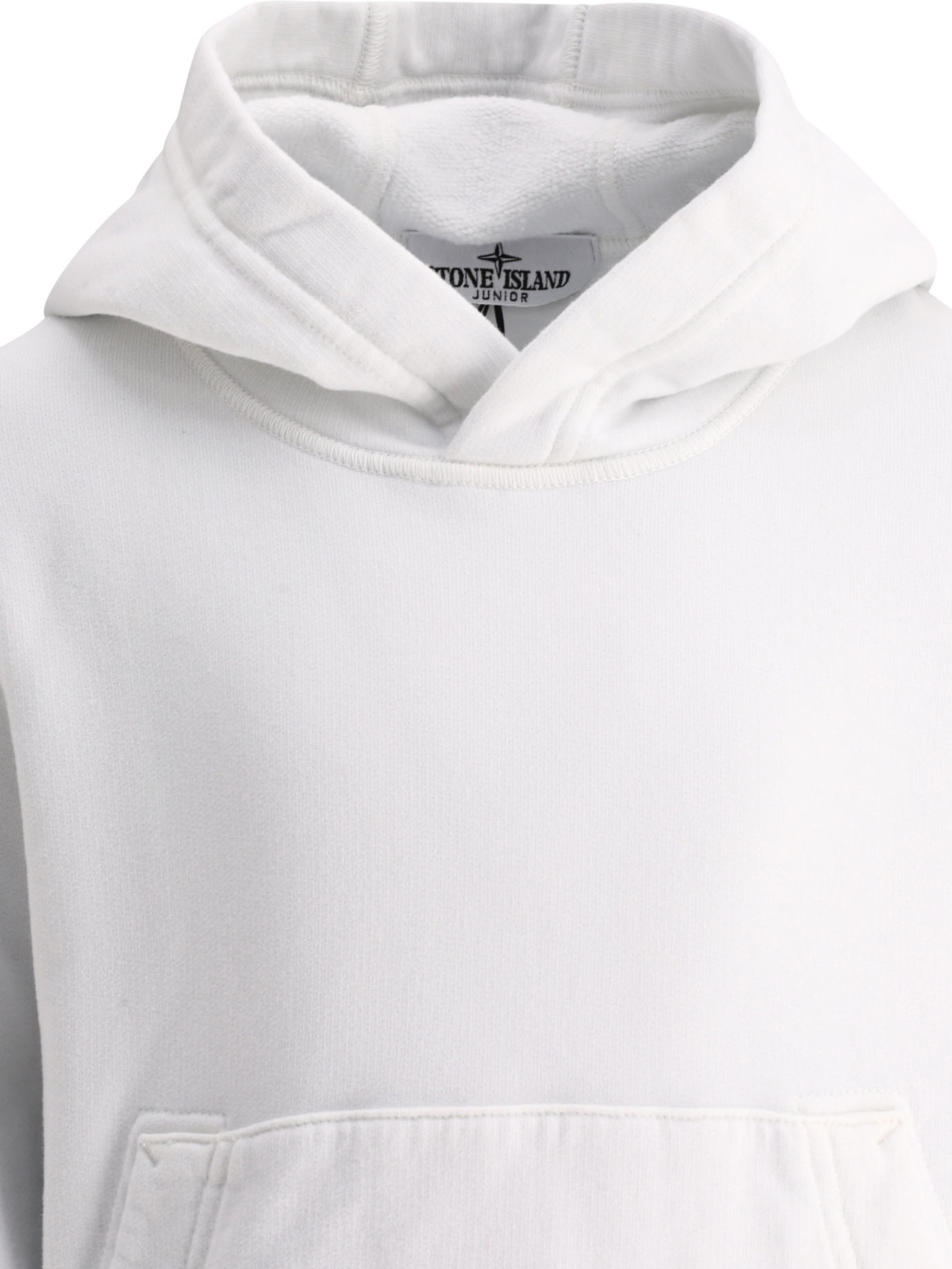 STONE ISLAND JUNIOR White Compass hoodie